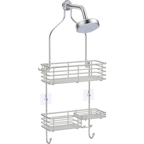 Hanging Shower Head Caddy, Rustproof Bathroom Shower Room Shelf - Picture 1 of 8